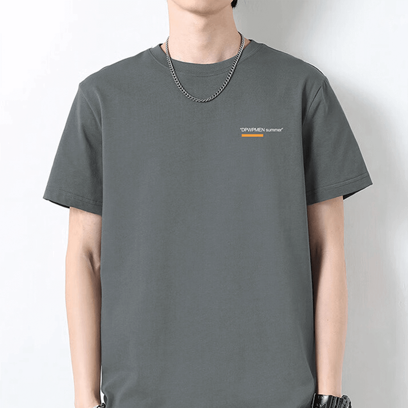 短袖T恤男夏季纯色短袖男士宽松上衣圆领体恤男装 深灰色 XL